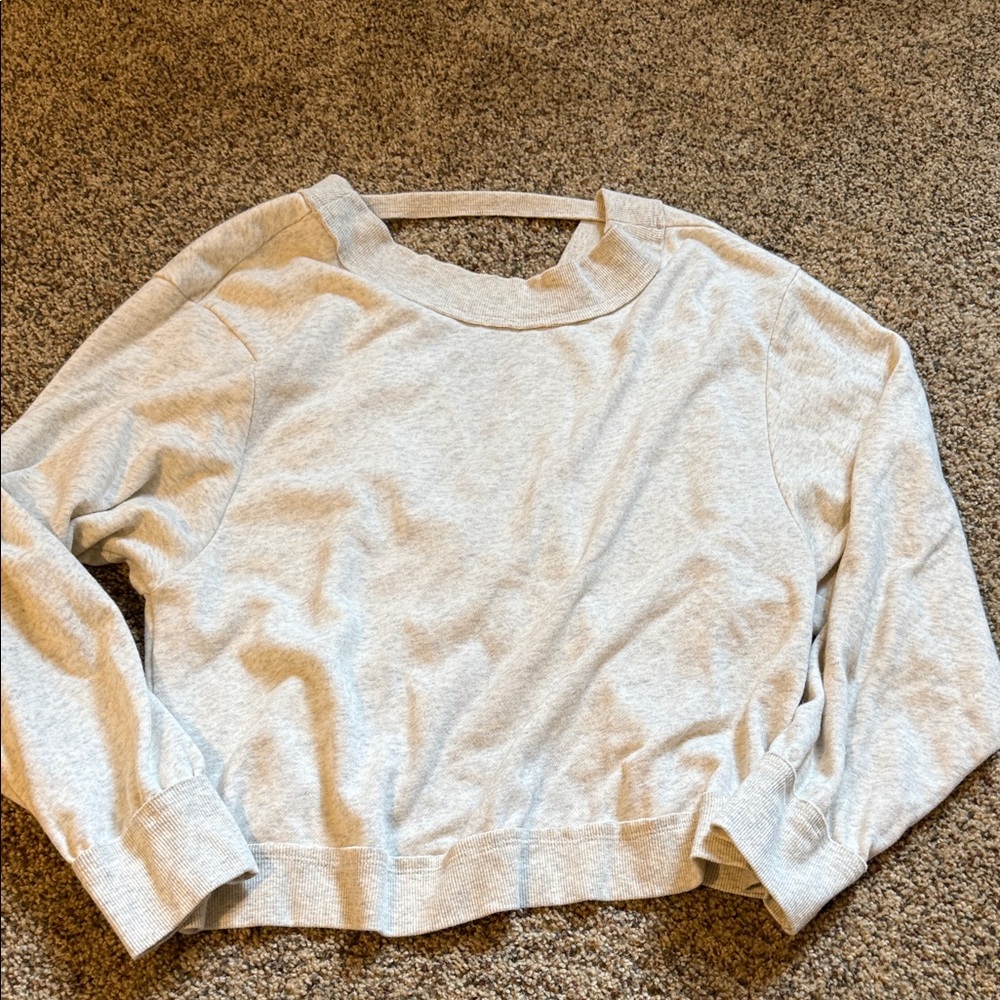 Pilcro Light Gray Women's Sweater - Open Back